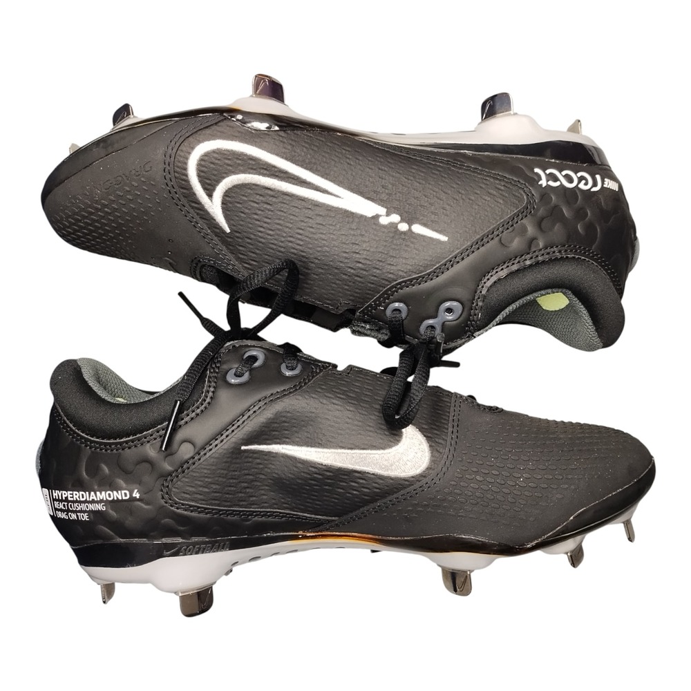 Nike Hyperdiamond 4 Elite Softball Cleats Womens US 8.5 Black Lace Up CZ5917-005